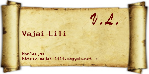 Vajai Lili névjegykártya